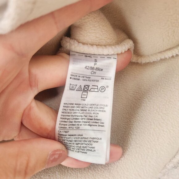 Banana Republic Cream Sherpa Quarter Zip Pullover Sweater Women's S - Picture 7 of 8